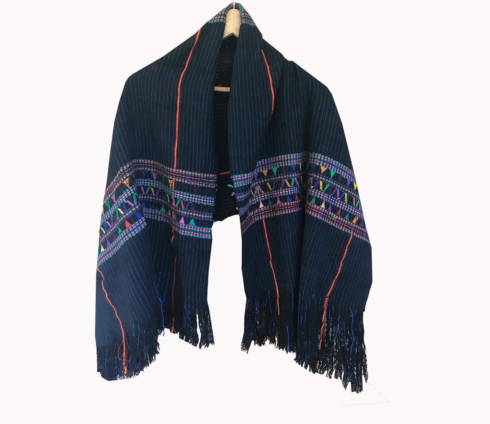 Guatemalan Tzute - Blue San Juan Cotzal Shawl