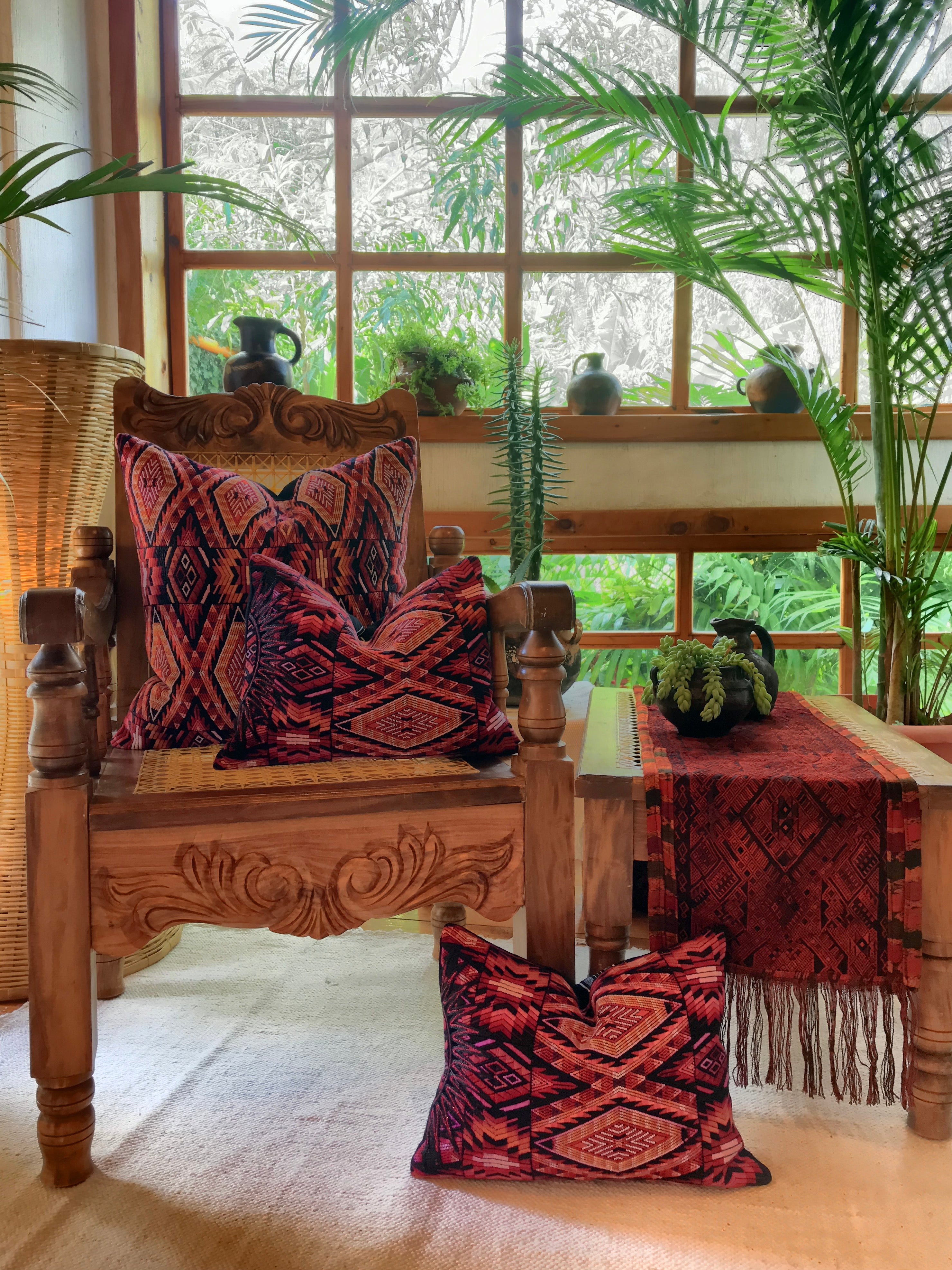 Guatemalan textiles, huipil pillow - Lamour Artisans