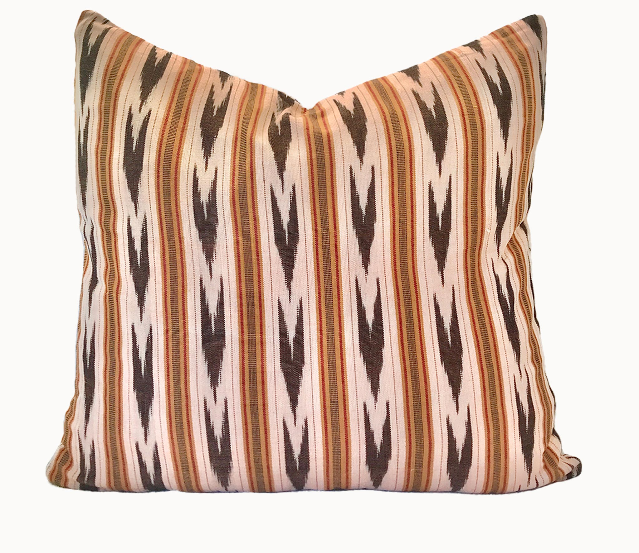 Vintage textile cushion made from a Guatemalan huipil and corte