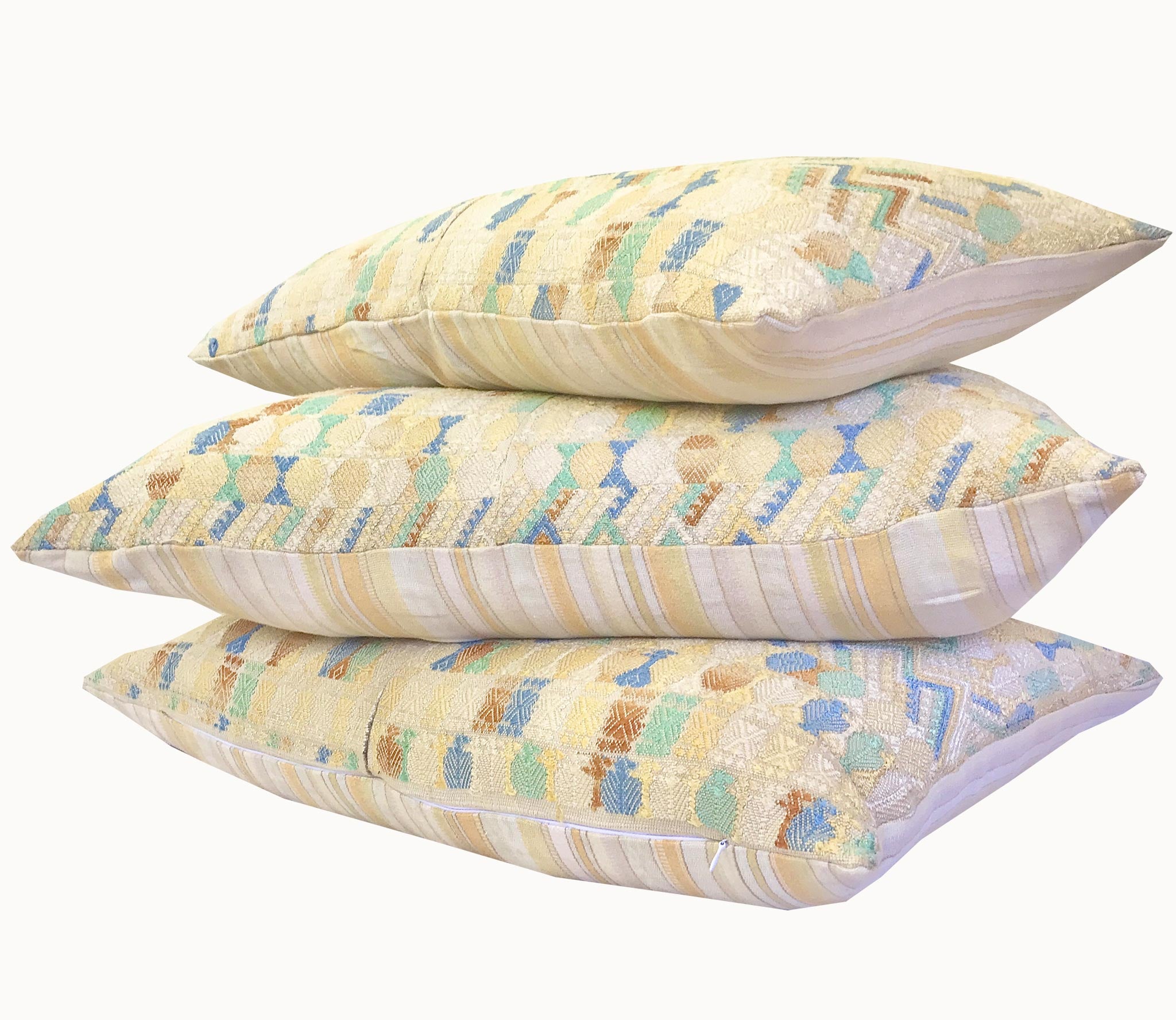 Guatemalan embroidered huipil pillow. Geometric chevron design in bold fuchsia