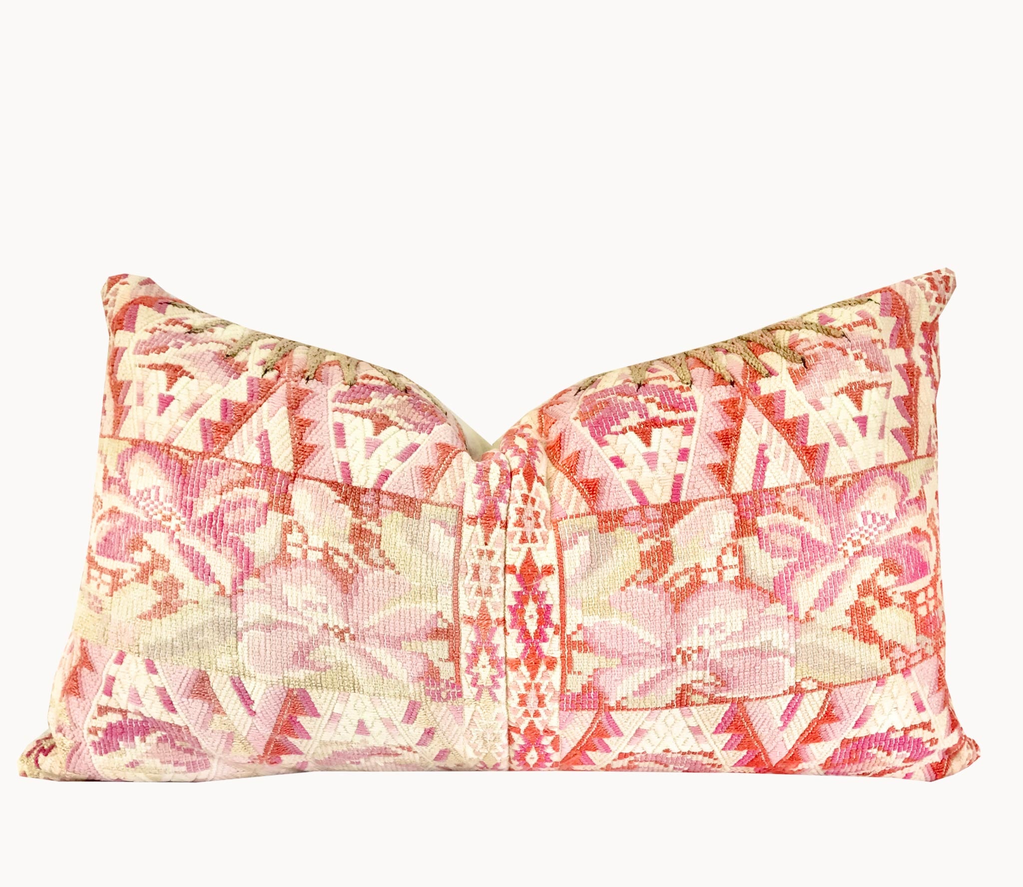 Guatemalan Huipil Pillow - Pink Chichicastenango II
