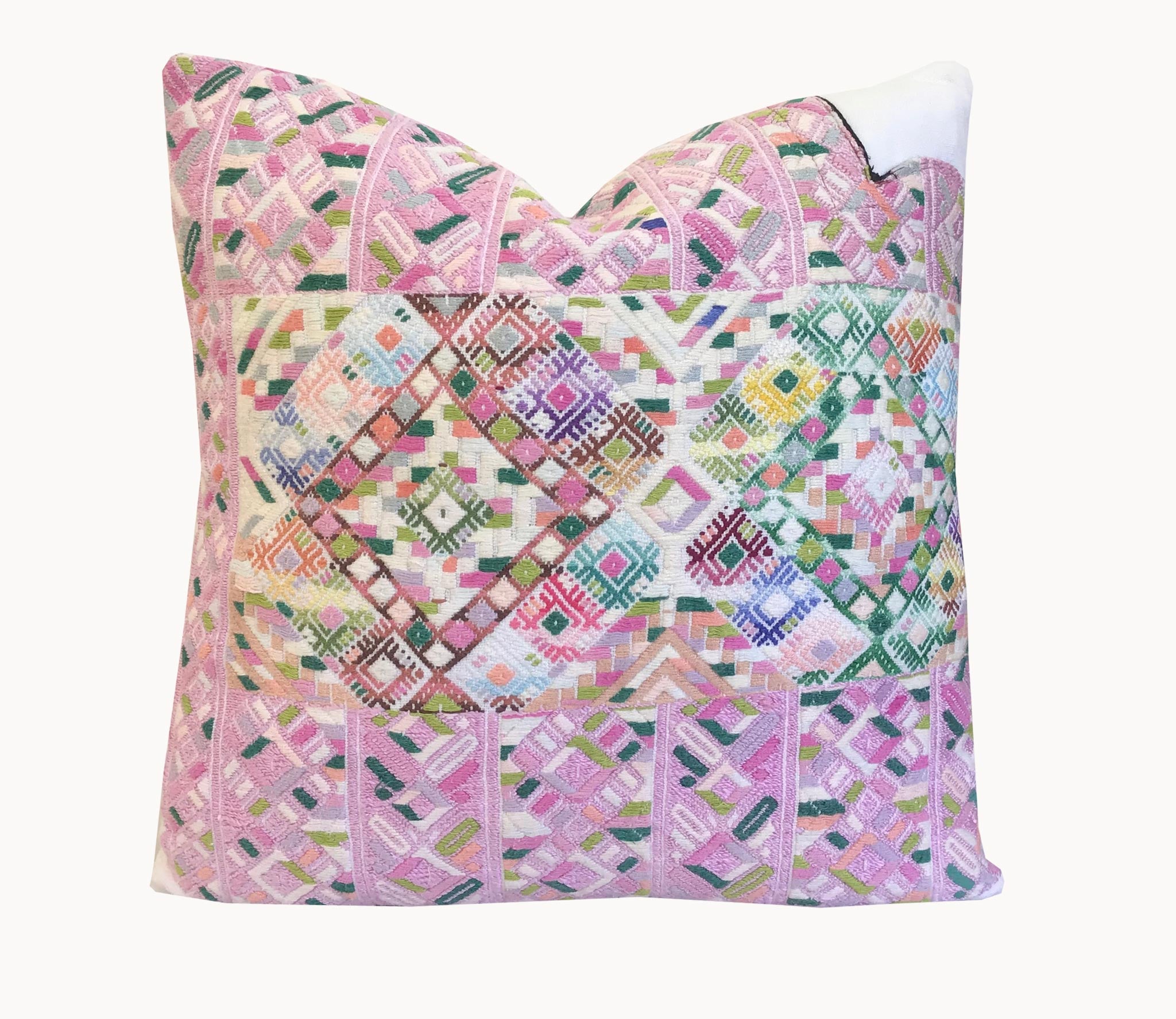 Huipil Pillow - Pink Nahuala III