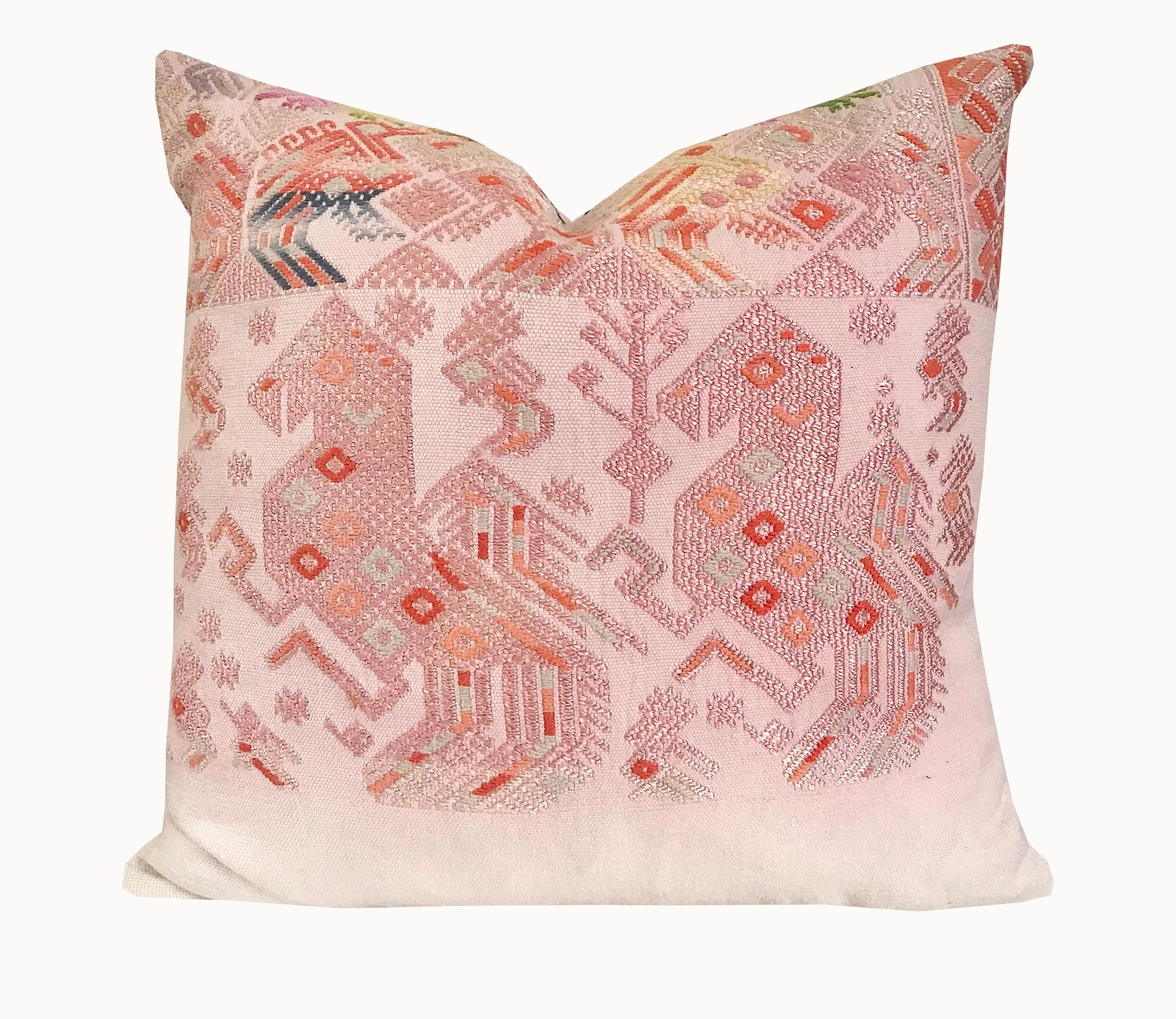 Huipil Pillows - Pale Pink Nahuala V