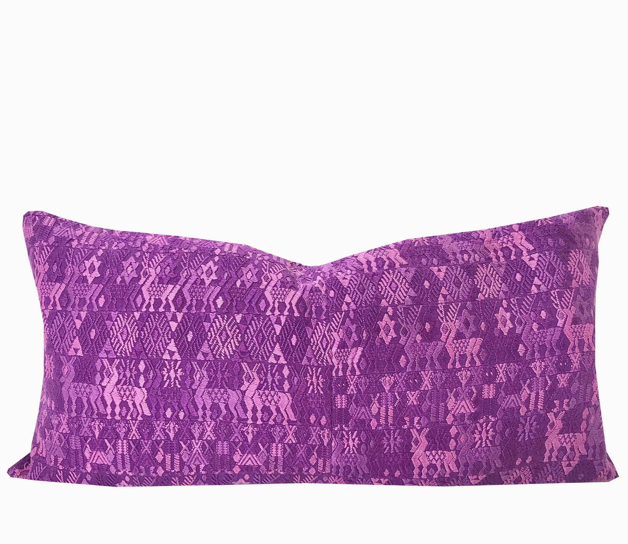 Guatemalan Huipil Pillow - Purple Coban I