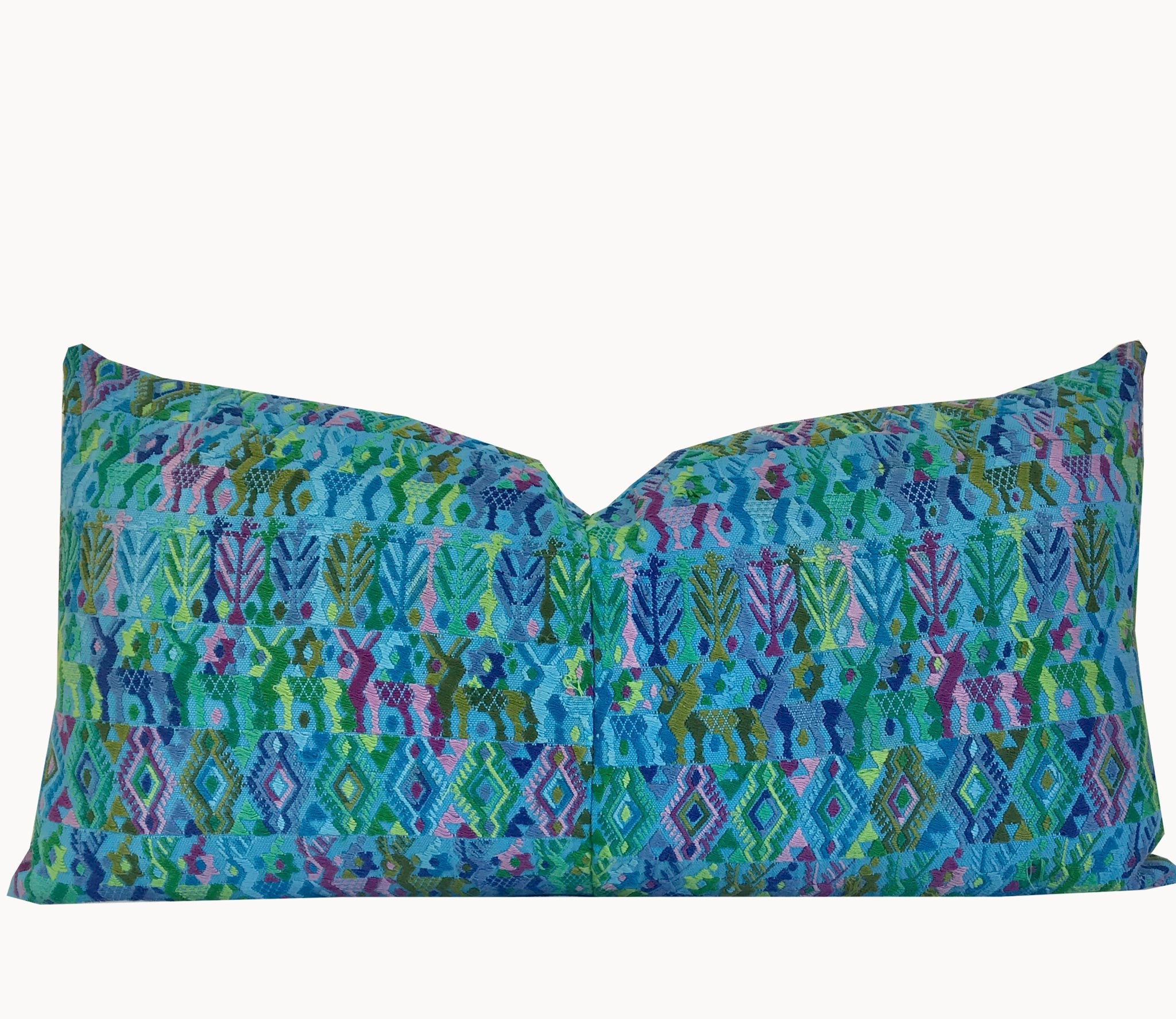 Guatemalan Huipil Textile - Bright Blue Coban IX