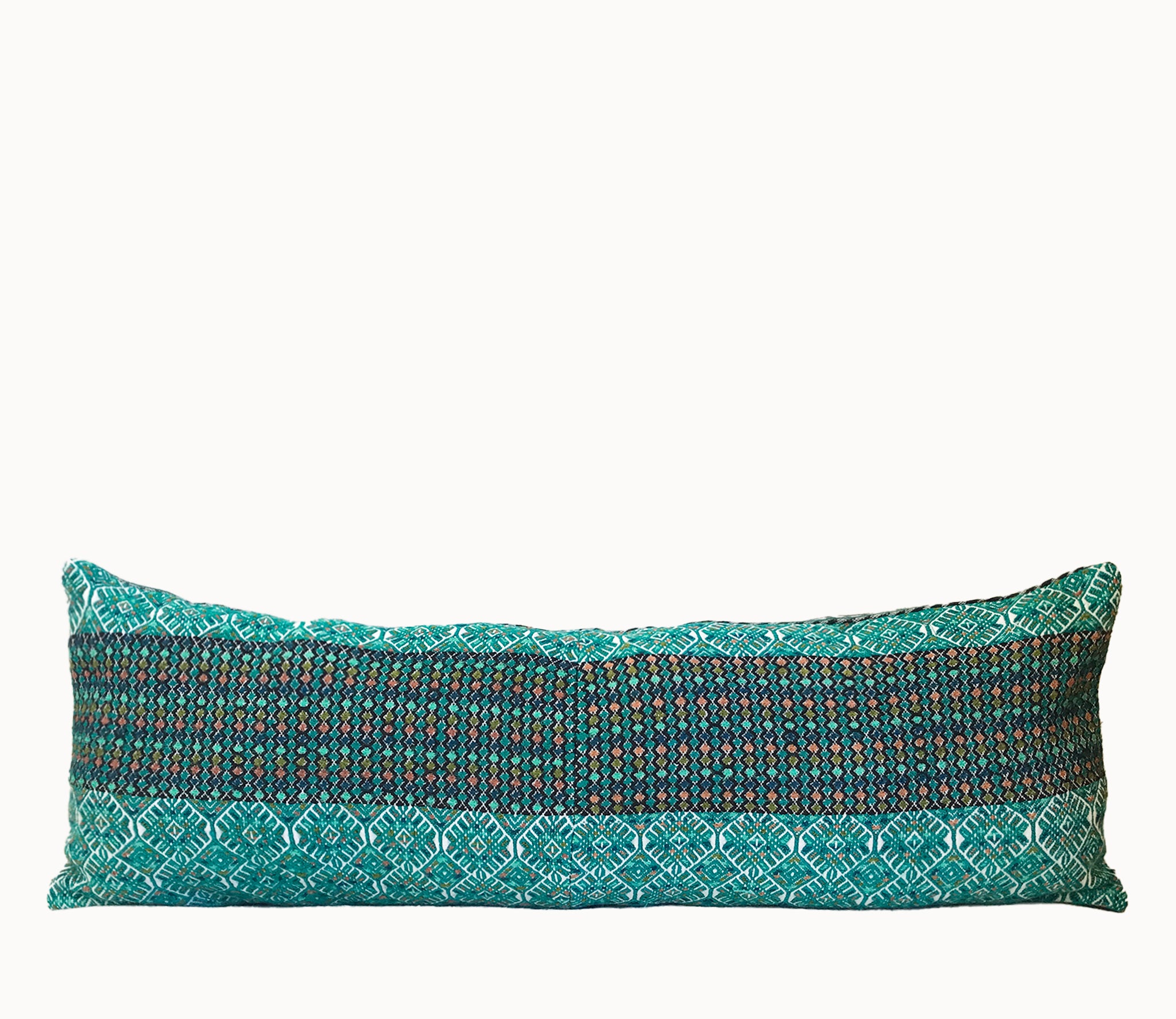 Guatemalan Huipil Pillows - Green Nahuala XXI