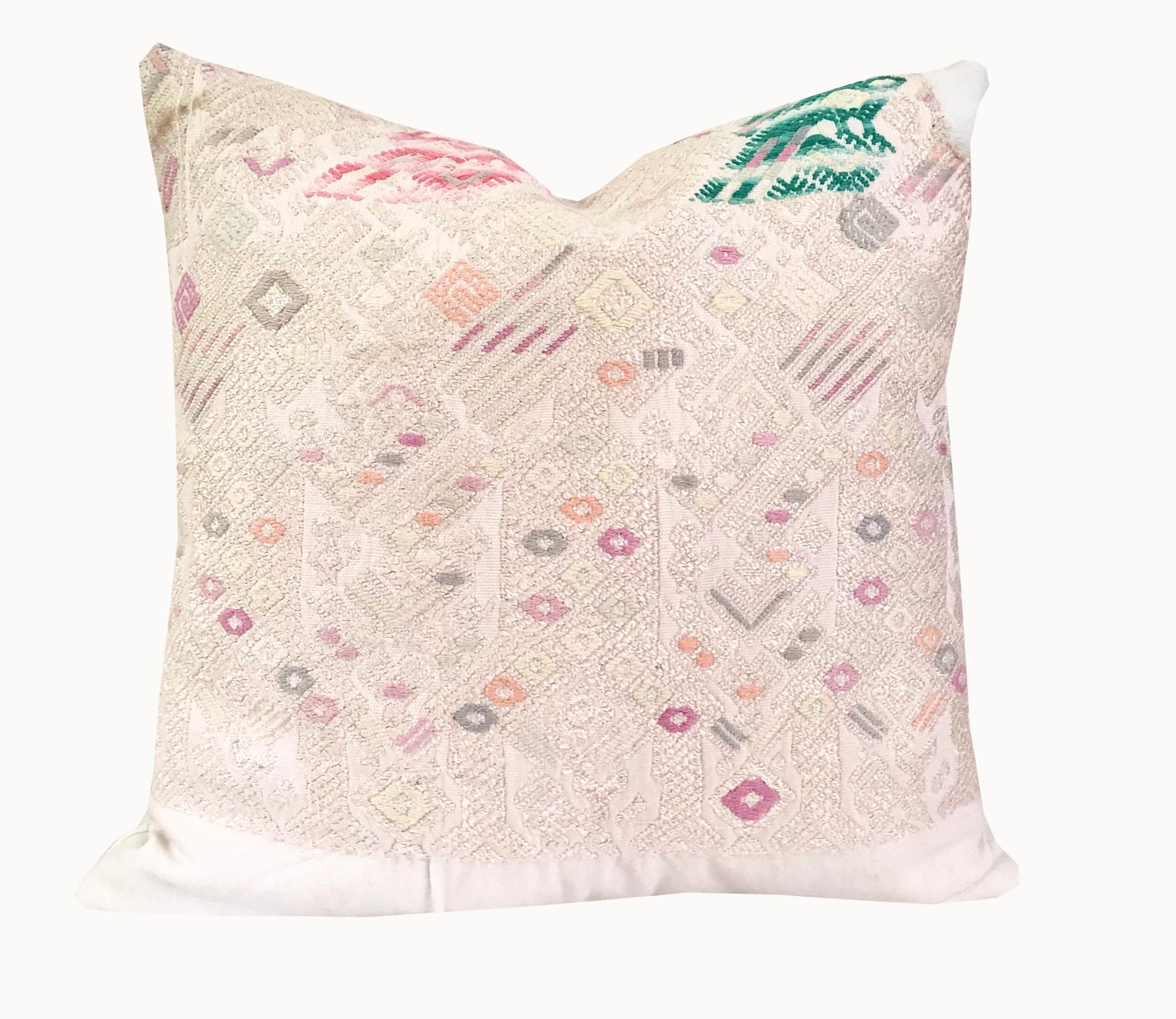 Huipil Pillows - White Nahuala I