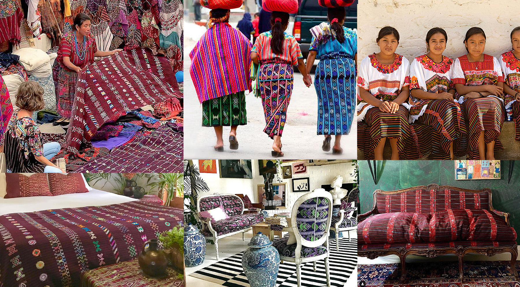 Guatemalan Corte Textiles - The Four Embroidered Designs