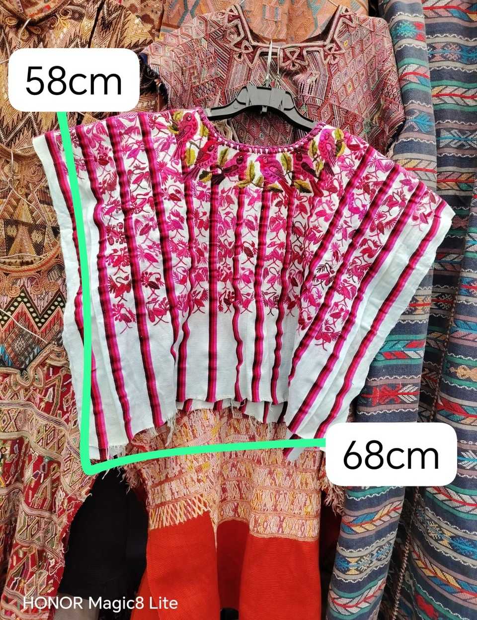 Hot pink and white Santiago huipil #4-309