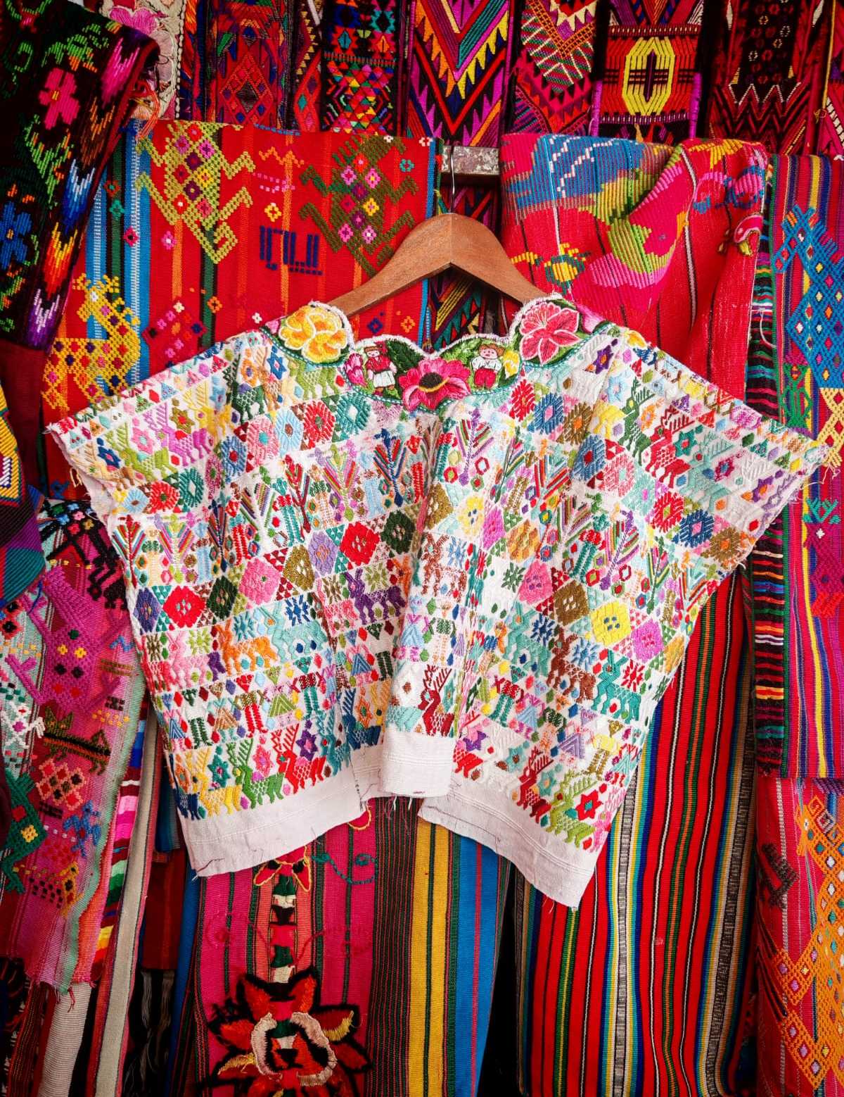 Colourful on White Coban Huipil #6-298