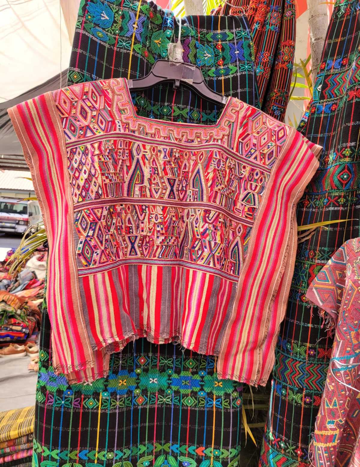 Brightly striped Nebaj huipil #3-45