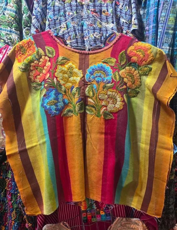 (Reserved for Kimberley) Rainbow Santiago Huipil #1-31