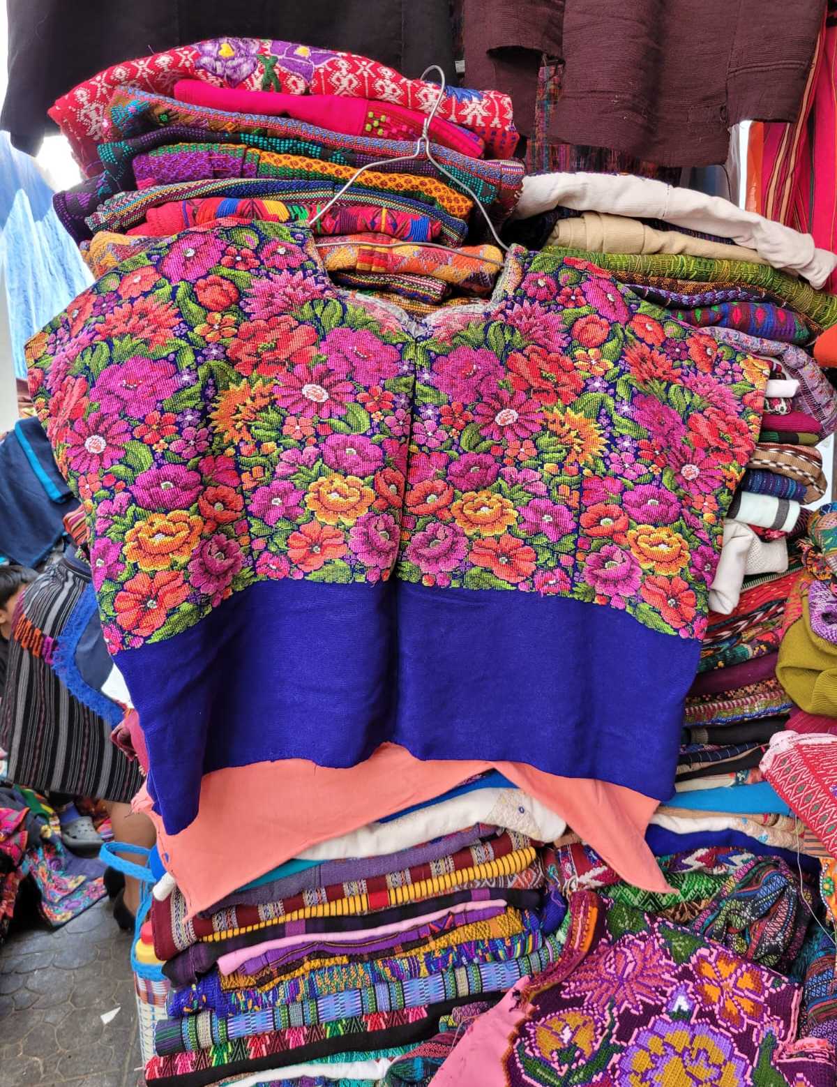 Blue and pink Aguas Calientas huipil #3-20