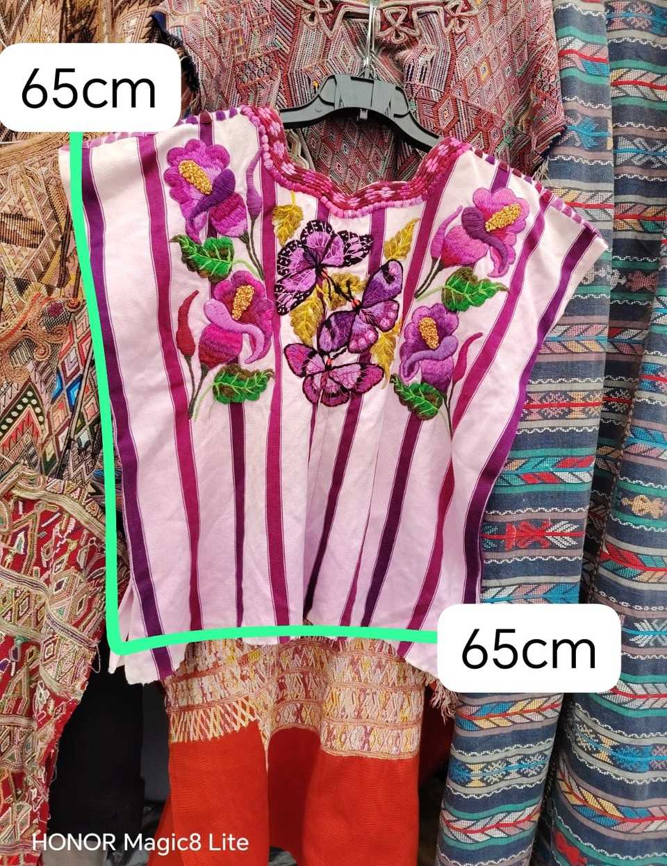Fuchsia butterfly Santiago huipil #4-318