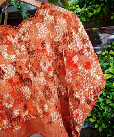 Vintage Guatemalan huipil with handwoven Mayan embroidery