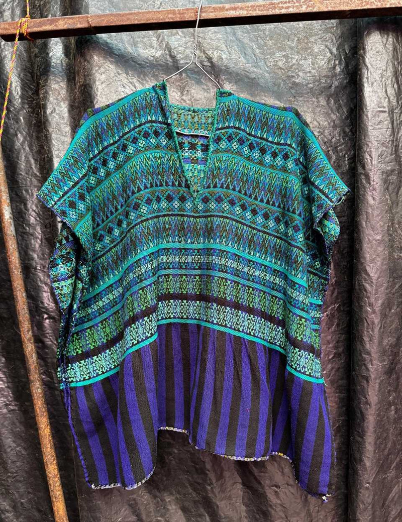 Green and blue Comalapa huipil #5-77