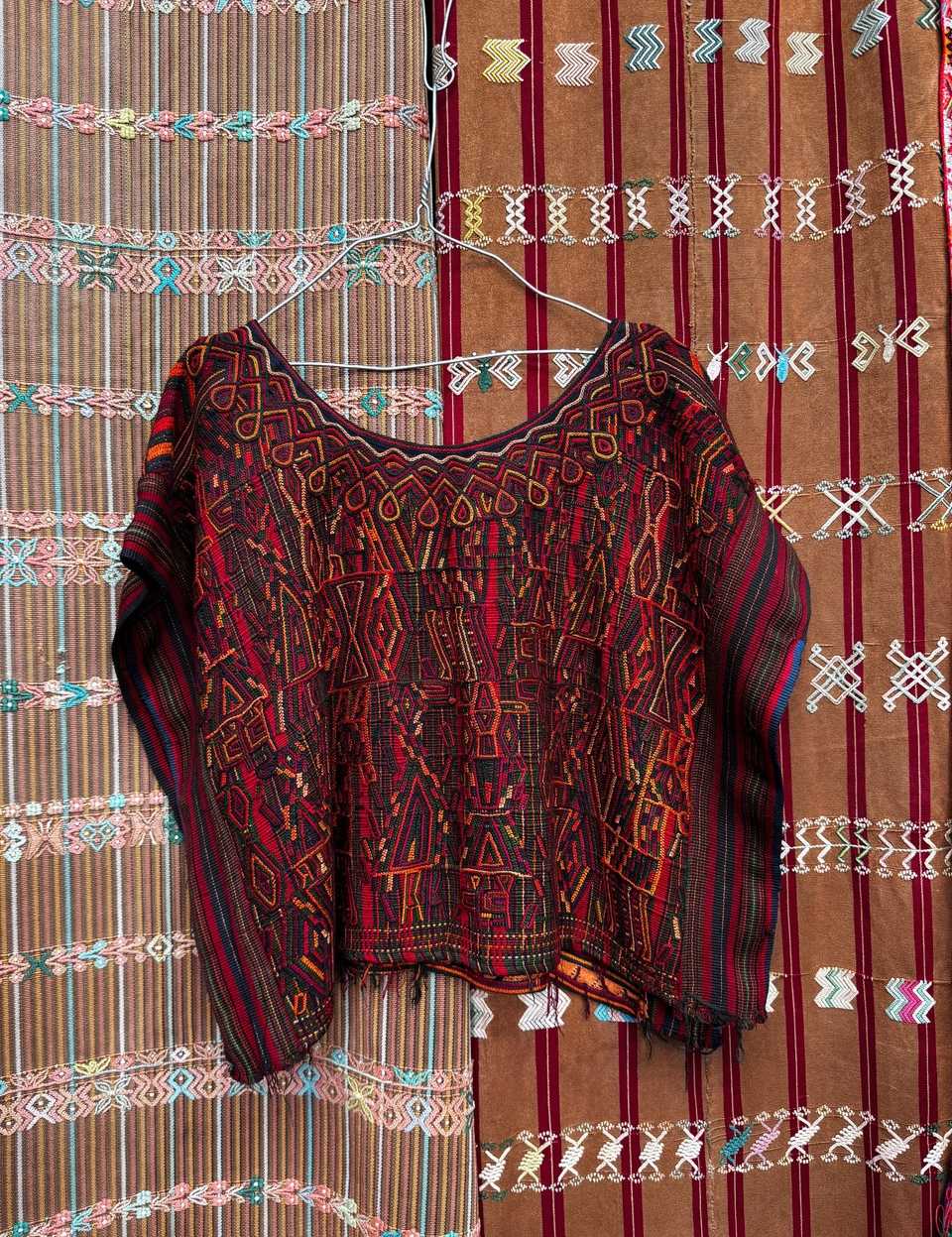 Red and orange Nebaj huipil #5-158