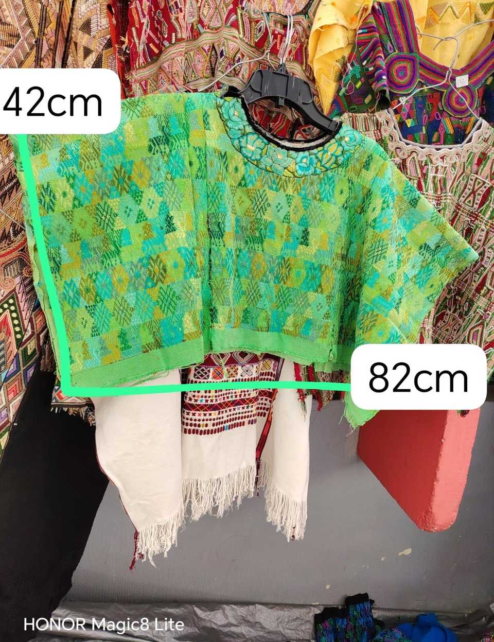 Bright green Coban huipil #5-55