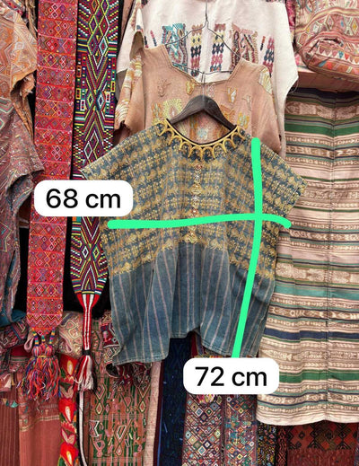 (Reserved for Cheryl) Gold sun rays Nahuala huipil #2-101