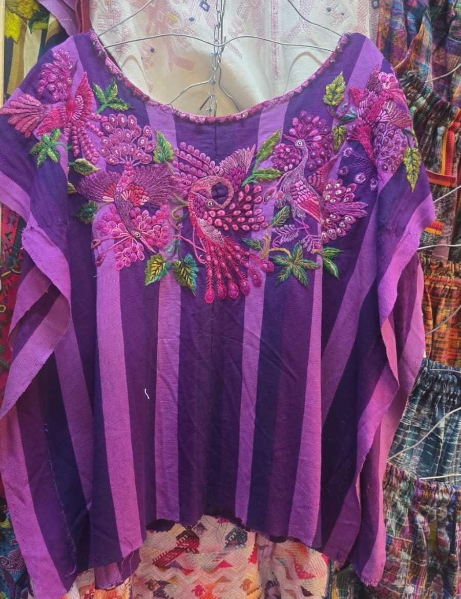 Purple Santiago huipil #1-61