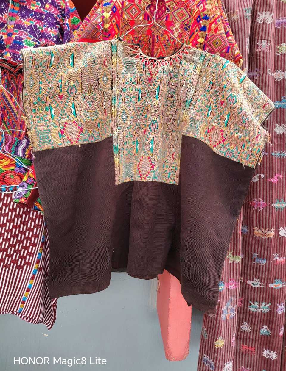 Brown abstract Chichicastenango huipil #6-15
