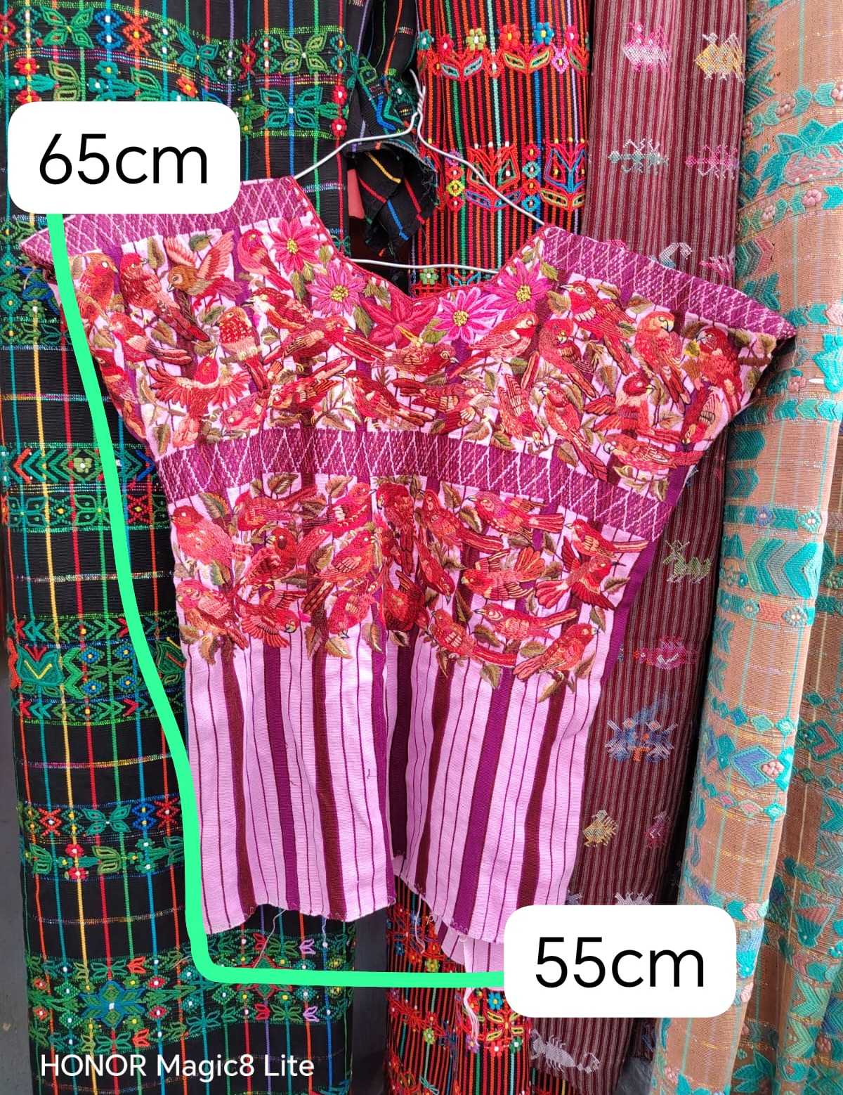 Pink and red Santiago huipil #6-57