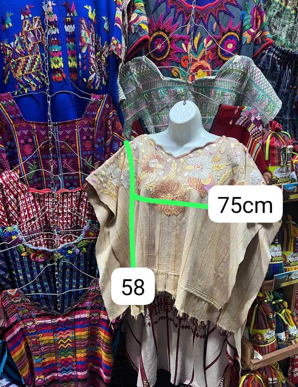 (Reserved for April) Pale silk Chichicastenago huipil #5-243