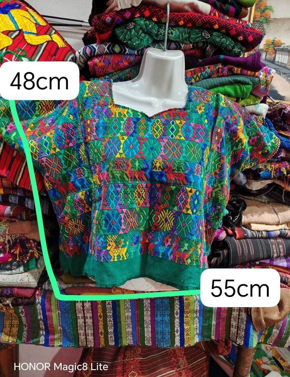 Emerald green Coban huipil #5-400