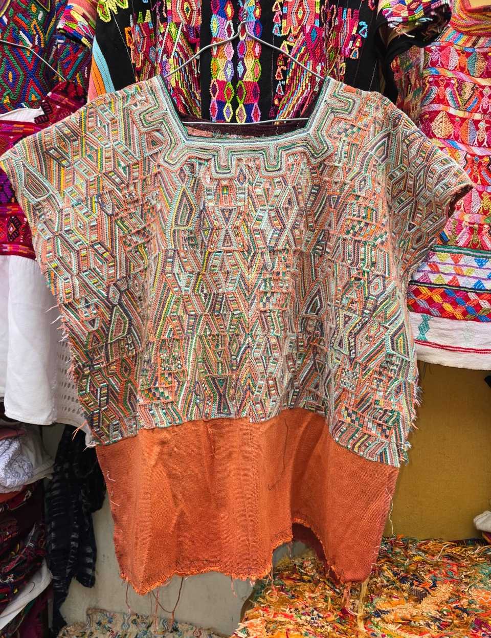 Orange Nebaj huipil #5-86