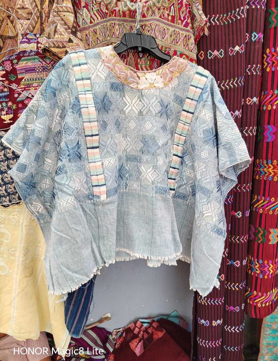 Pale blue Xela huipil #5-321