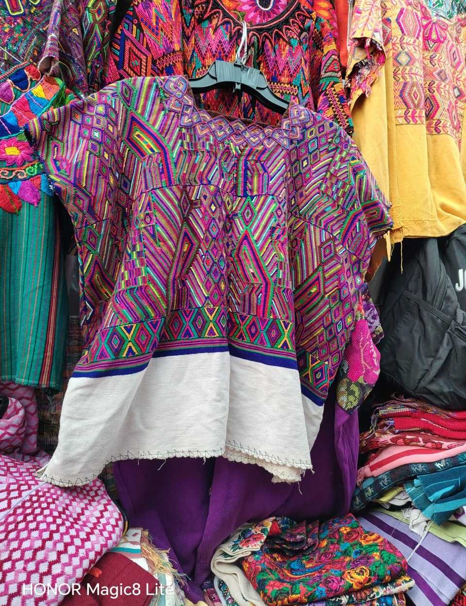 Berry and white Nebaj huipil #4-260