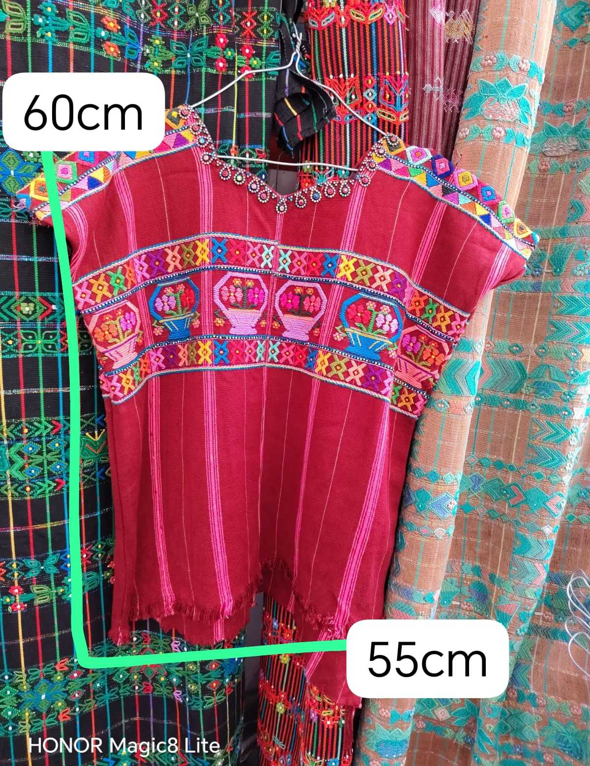 Flower baskets San Lucas Toliman huipil #6-55