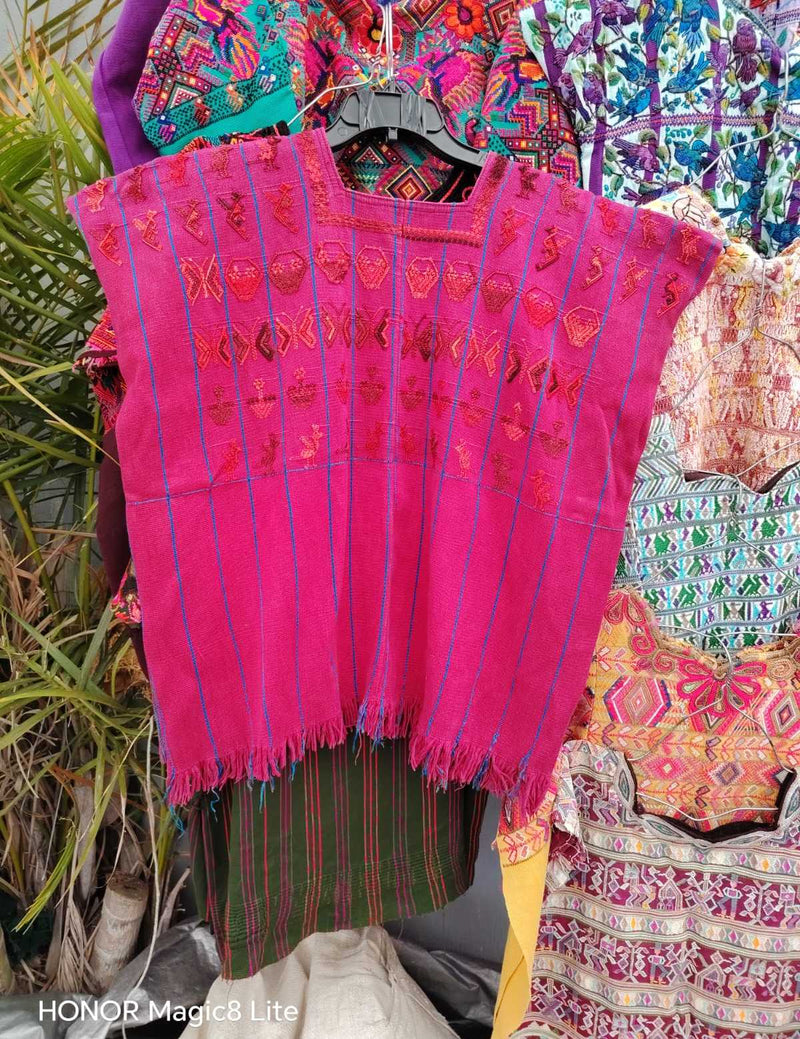 Hot pink San Lucas Toliman huipil #4-212