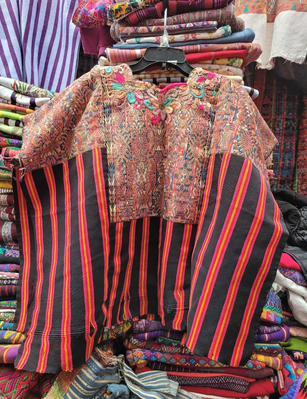 Geometric and striped Chichicastenango huipil #3-28