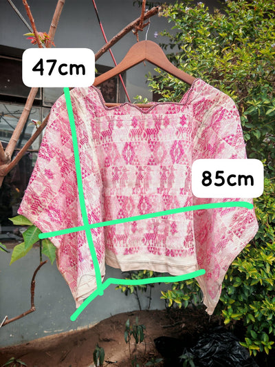 Pink and white Coban huipil (reserved for Carrie)