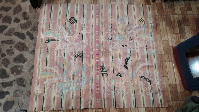 Guatemalan tzute from Chichi with peacocks (Reserged for April)