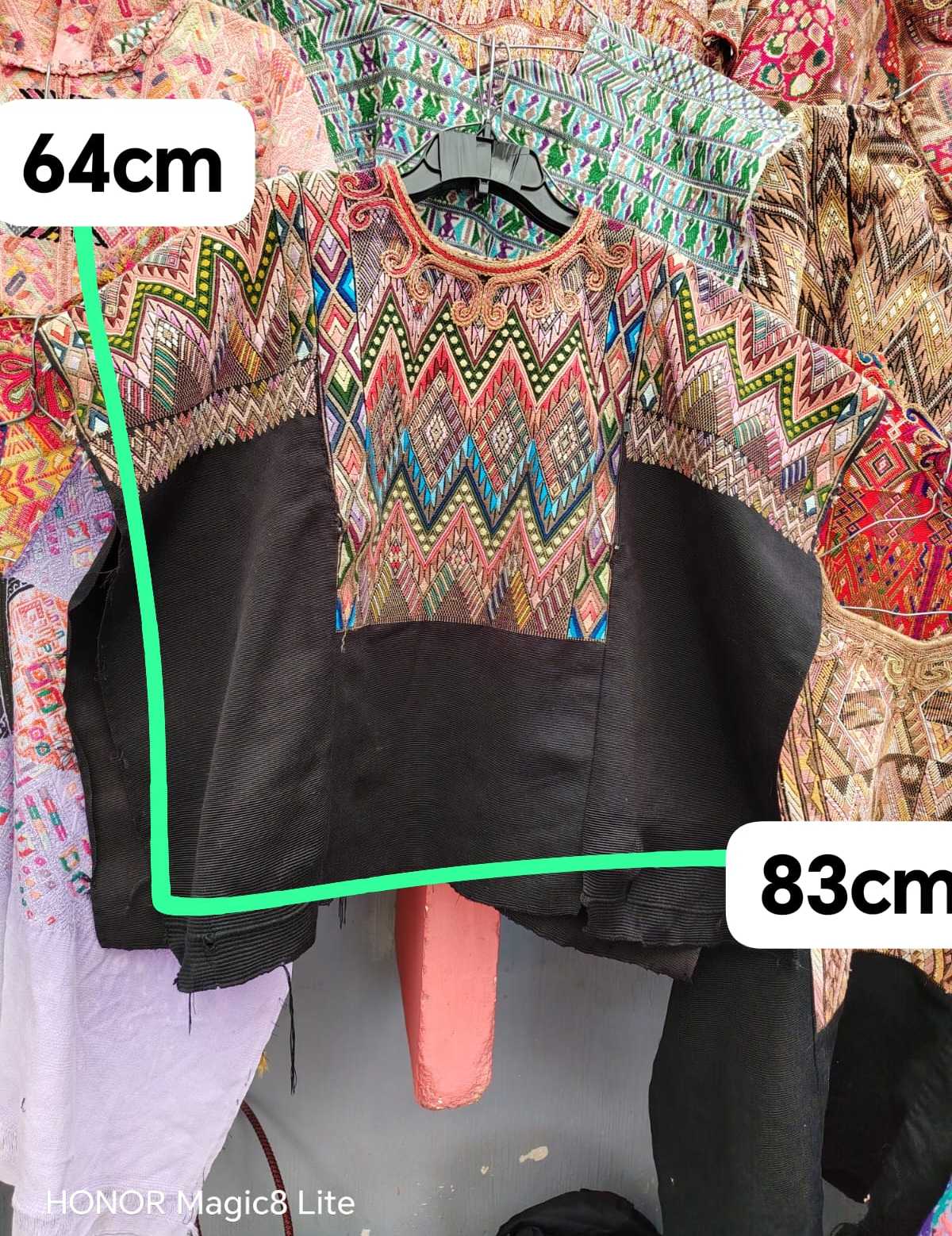 Black chevron Chichicastenango huipil #4-74