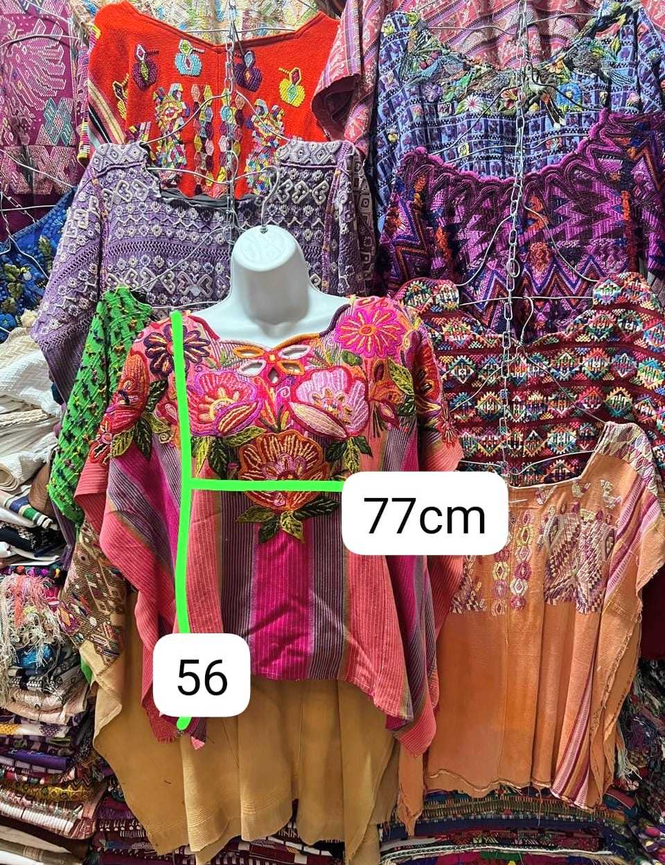Pink and lilac floral Chichicastenango huipil #5-203