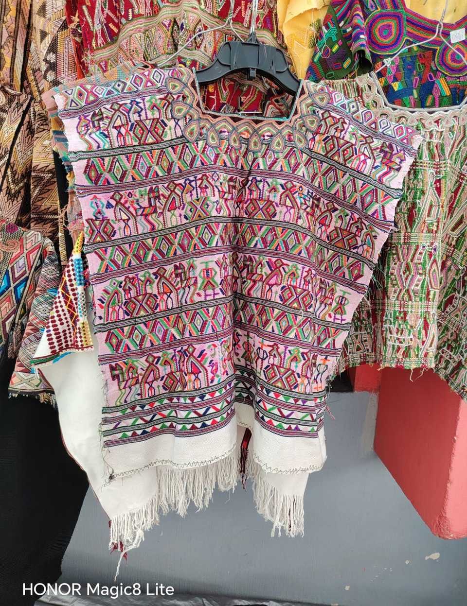 Colourful on pink Nebaj huipil #5-49