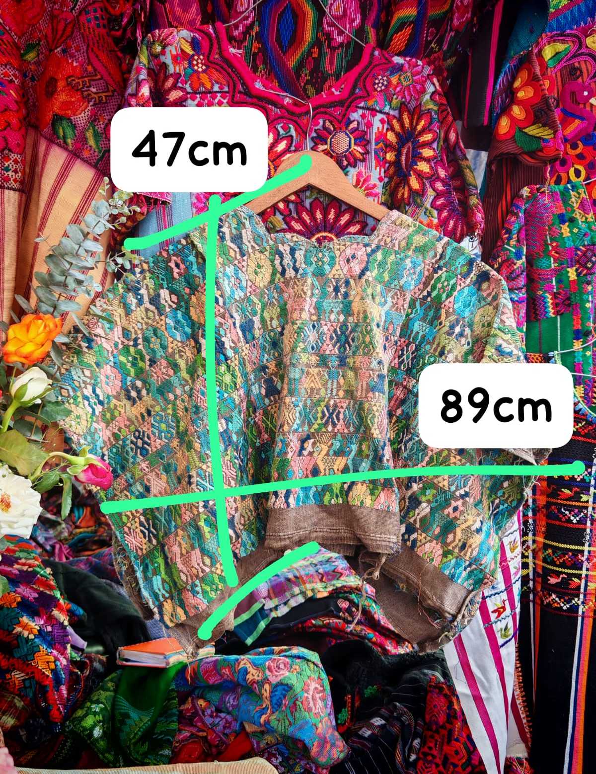 (Reserved for April) Colorful Coban huipil #6-20