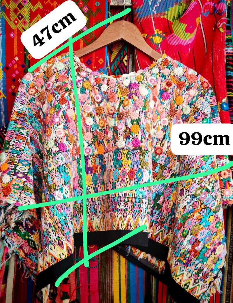Colourful Rococo Coban Huipil #6-289