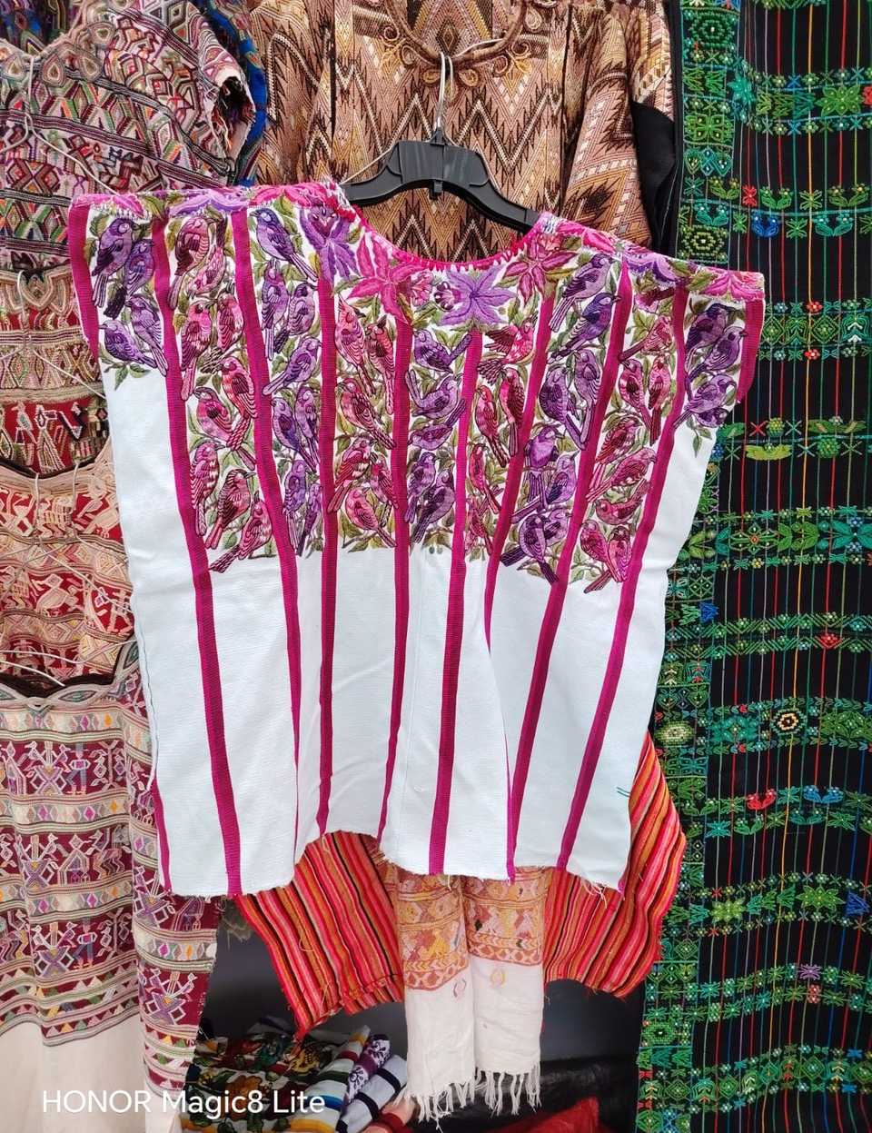 Pink and purple Santiago huipil #5-270