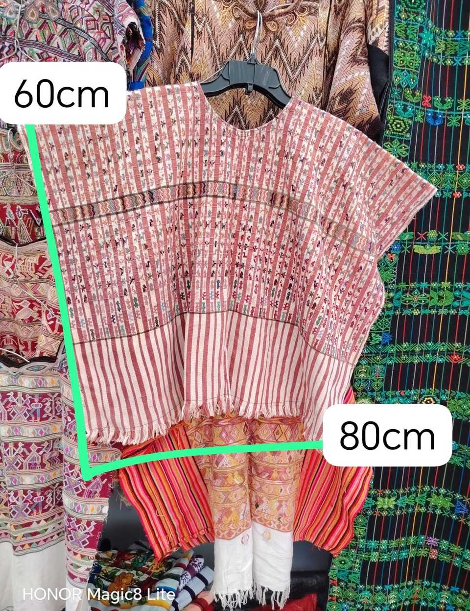 (Reserved for Sarah) Faded red and white striped San Lucas huipil #5-285