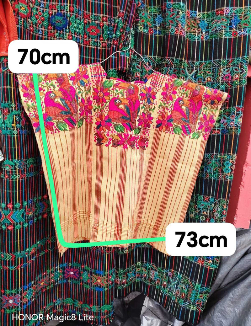 Primrose striped Chichi huipil Chichicastenango huipil #4-5