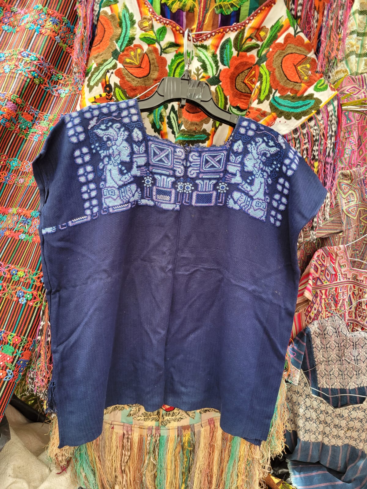 Nahuala huipil with Ceremonial Mayan men (Reserved for Christina)