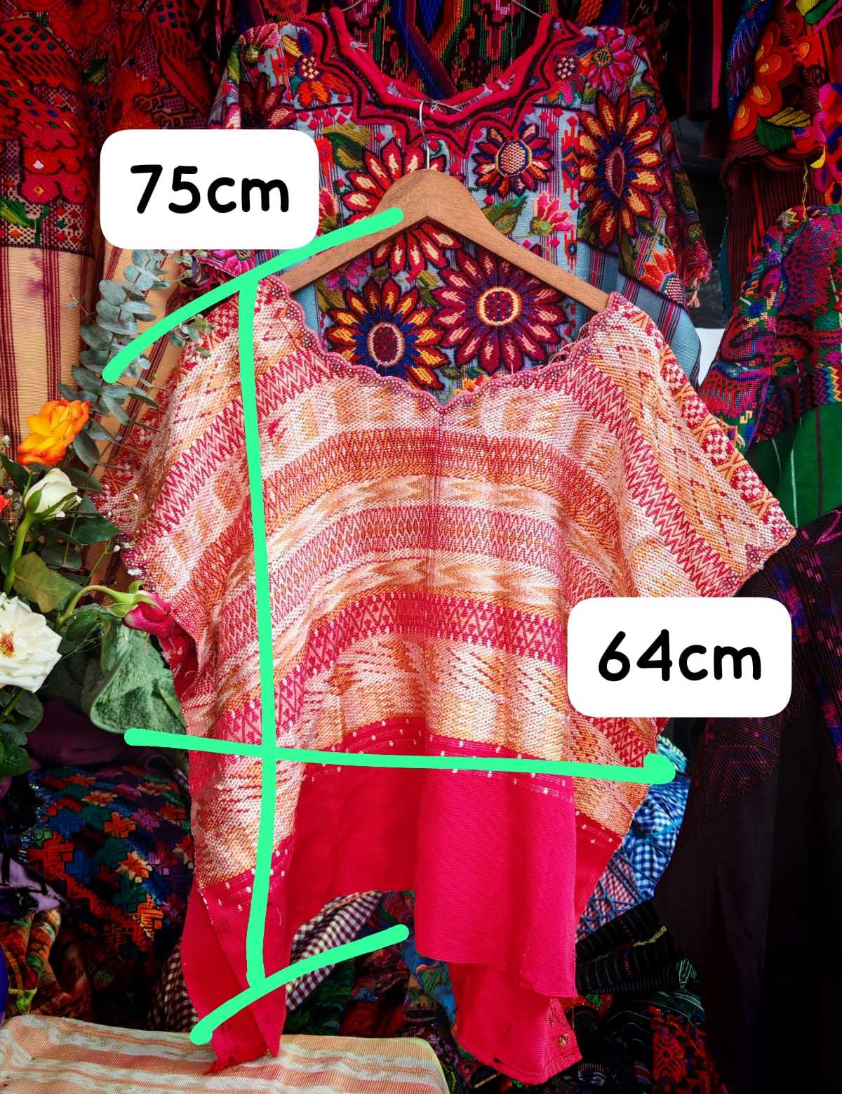 Red and gold Coalapa huipil #6-43