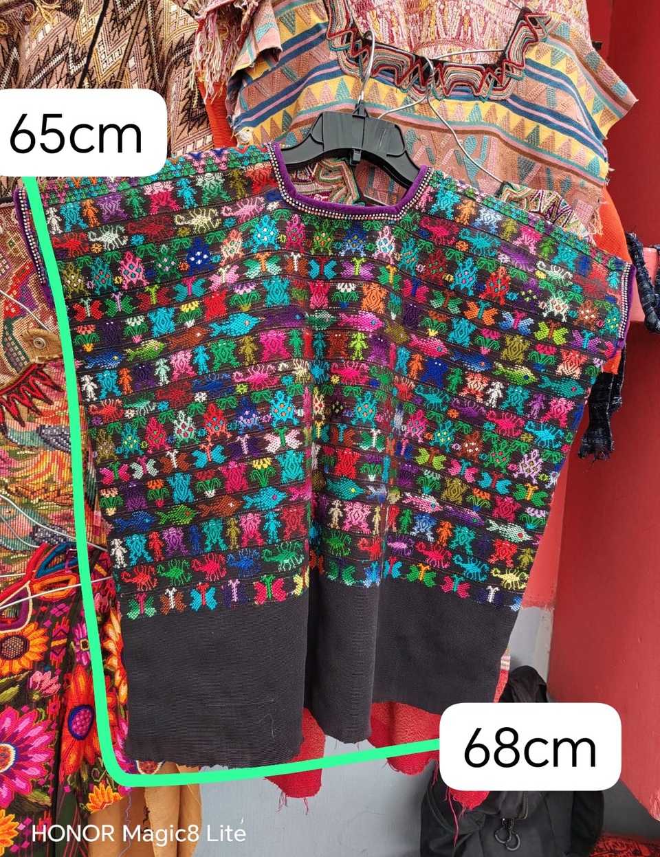 Black with animal motifs Coban huipil #5-183
