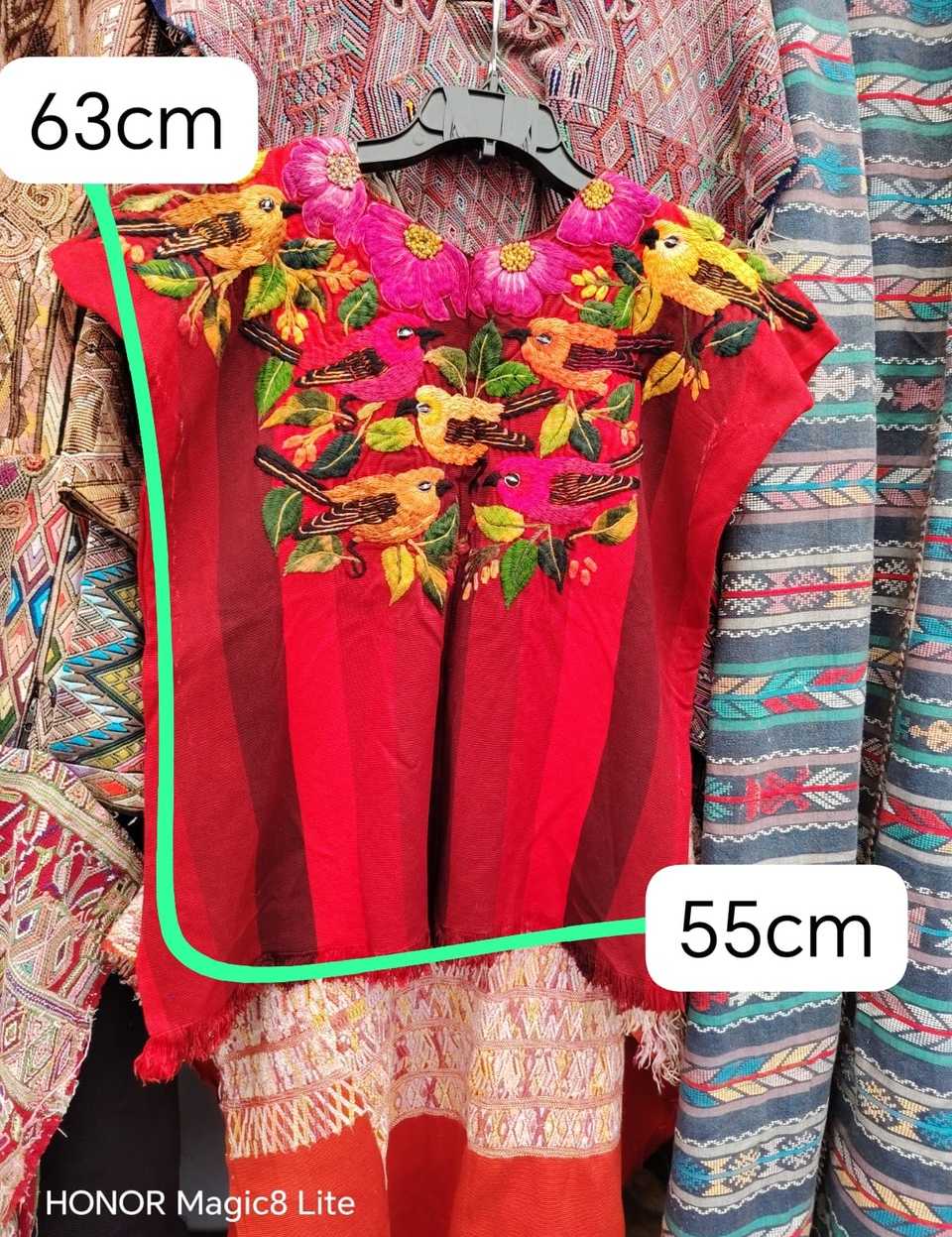 Bright red Santiago huipil #4-315