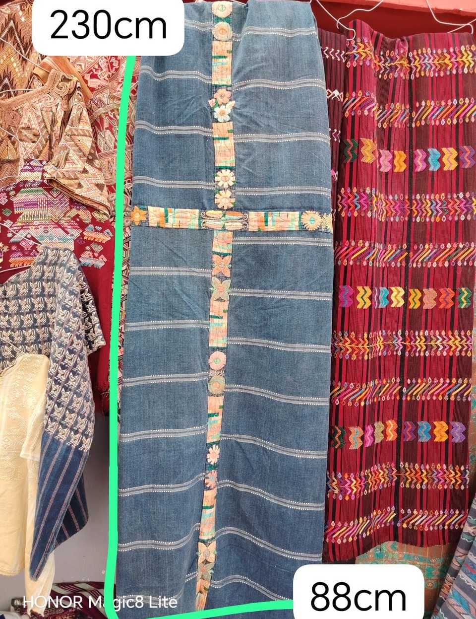 Indigo with floral randa Chichicastenago corte #5-342