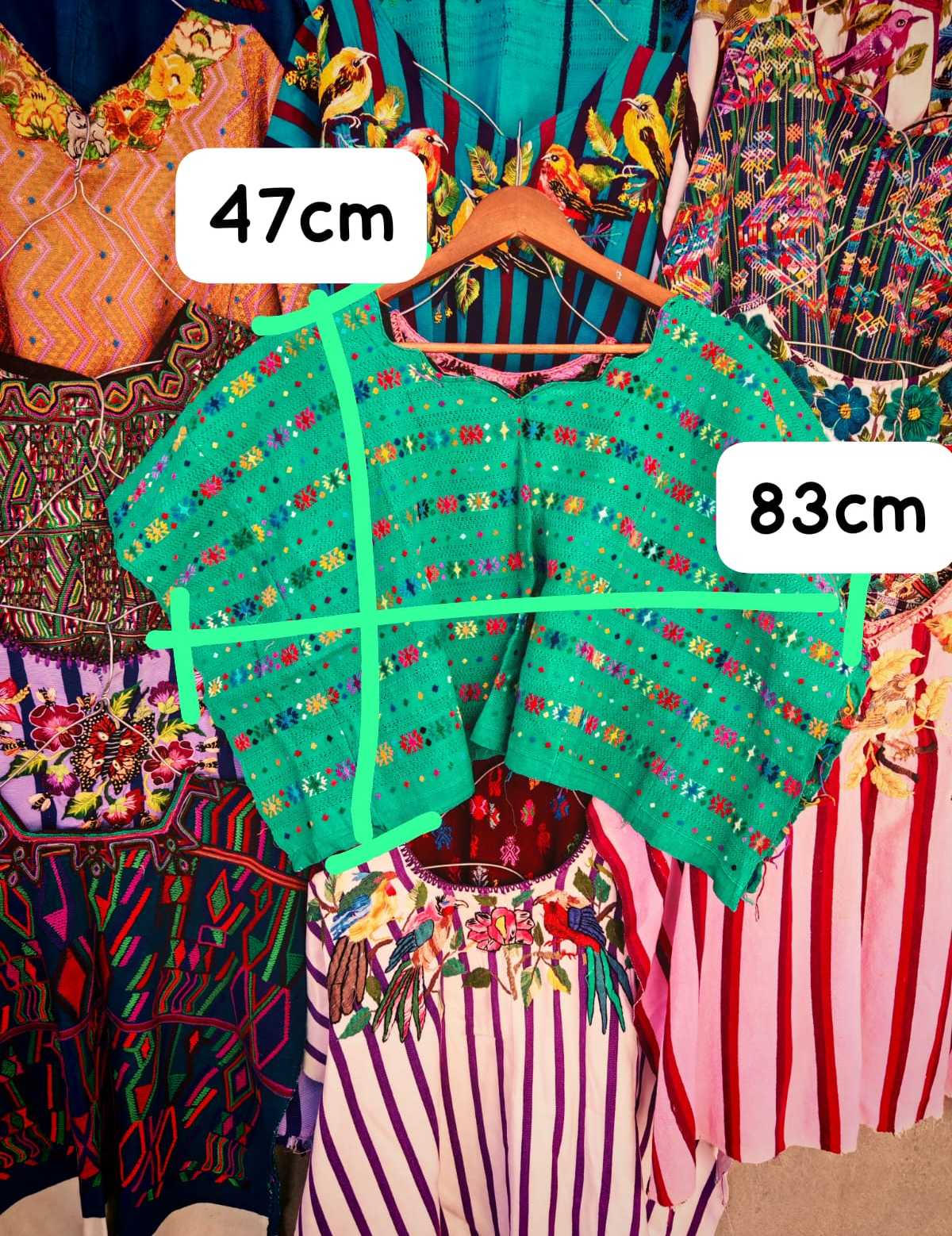 Green Coban huipil #2-15